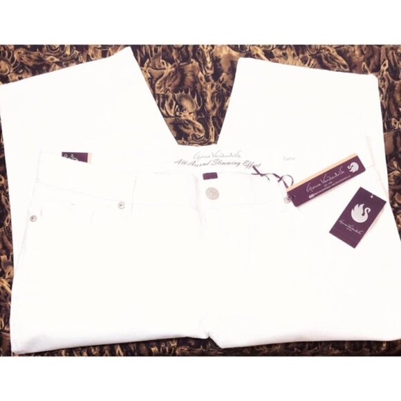 Gloria Vanderbilt Womens White Denim Curvy Skimmer Skinny Jean Capris Sz 16 New - Picture 6 of 9